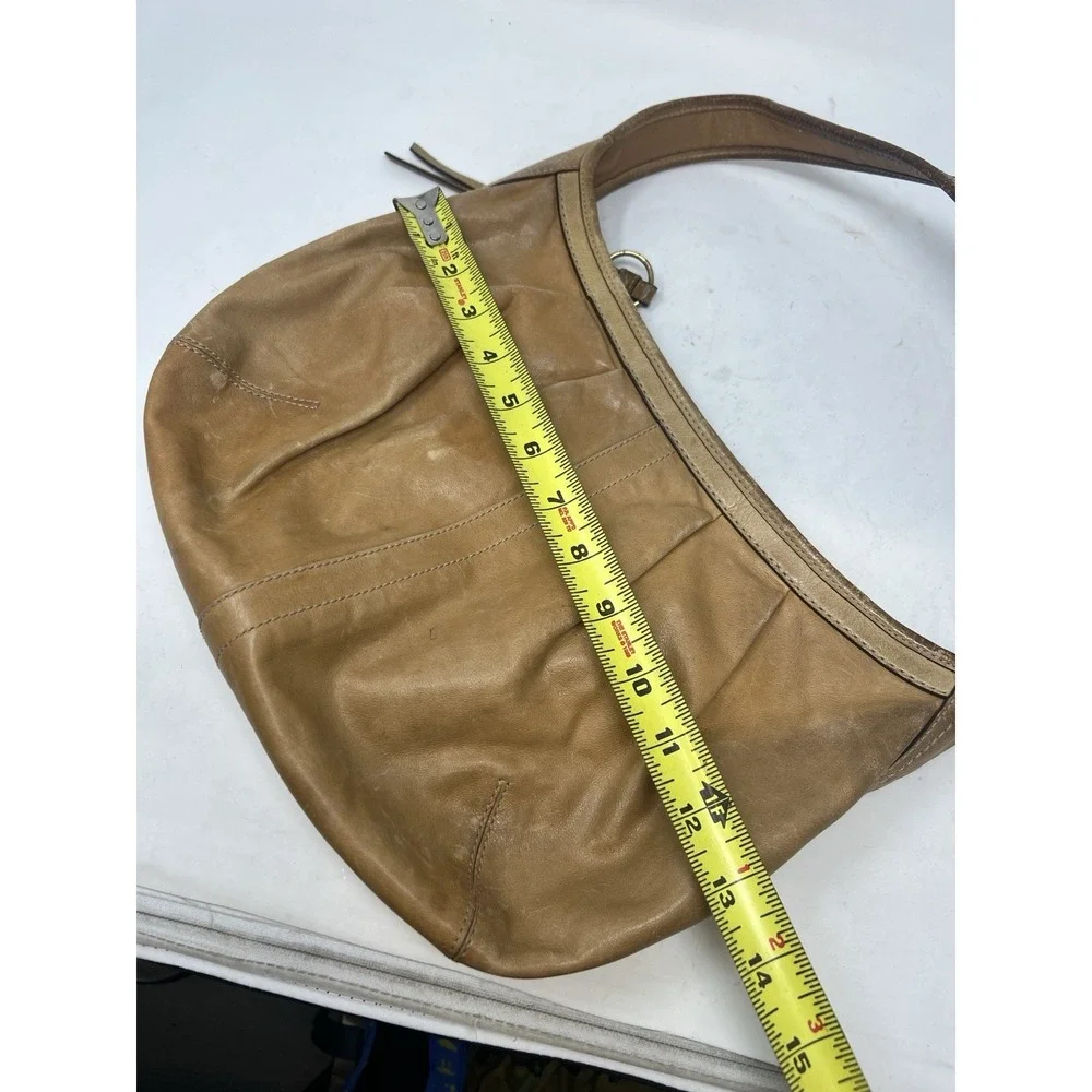 Vintage Coach Ergo Pleated Hobo Bag 12235 Y2K Full Grain Leather Tan Camel
